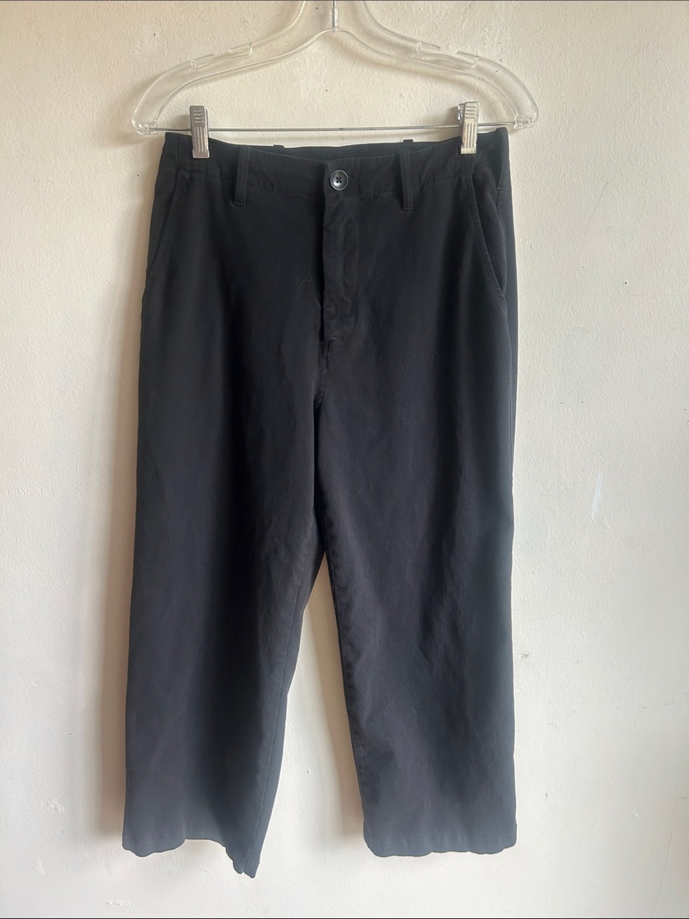 Monrow Black Wide Leg High Waist Crop Length Pants Size Small